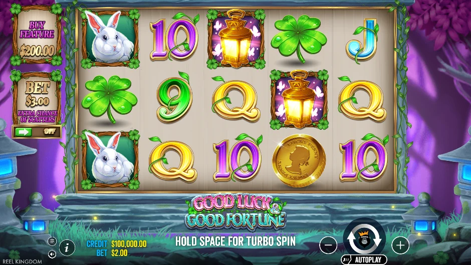 Conejos, tréboles y faroles en el bosque encantado de Good Luck and Good Fortune