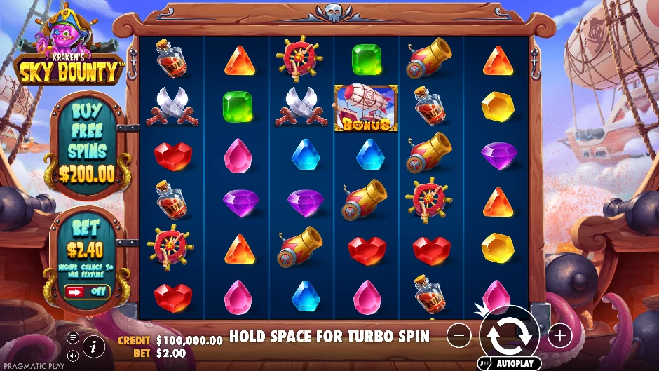 Pantalla de Sky Bounty con cazarrecompensas viajando en aeronaves