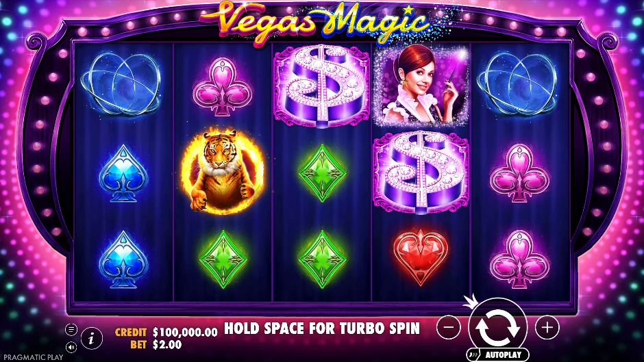 Pantalla de Vegas Magic con un espectáculo de magia en Las Vegas
