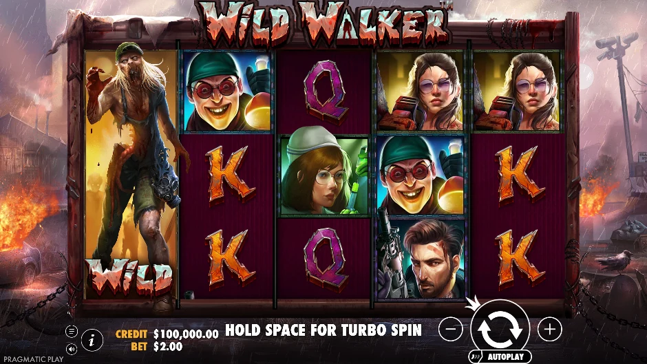Pantalla de Wild Walker con un vaquero que recorre los rodillos